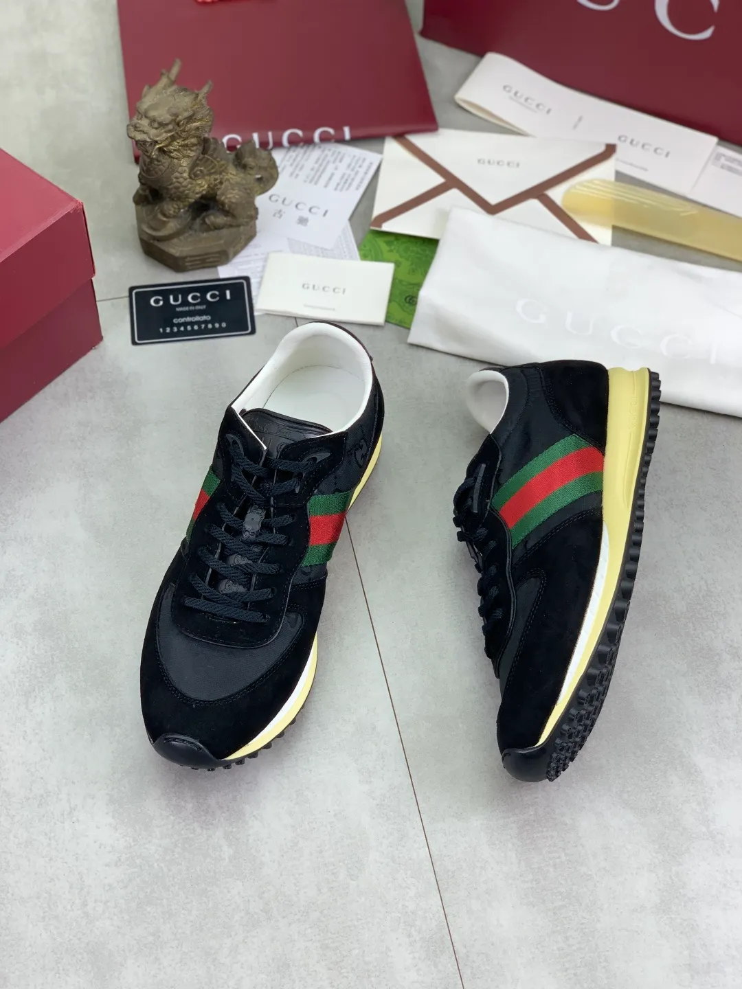 Men's shoes 💰P640 New Gucci Gucci Top version Latest catwalk style Re-Motion series Thick-soled casual sports shoes Original purchase and development ▪️Fabric: Original custom imported first-layer cowhide ▪️Sole: Original molded TPU material ▪️Sole thickness: 3.5CM ▪️Size: Men 39-45 Color: 8️⃣ colors available, boutique packaging